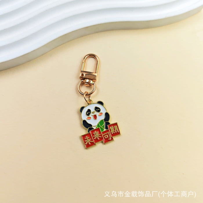 Wholesale Cute Panda Creative Font Keychain Student Backpack Hanging Decoration Small Gift