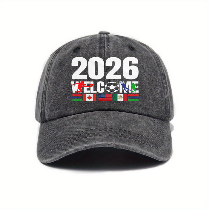 Wholesale Soft-Top Baseball Cap World Cup Print Sun Hat