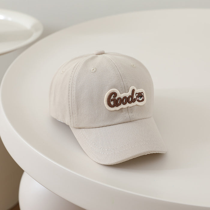Wholesale Cute Cartoon Kids Baseball Cap Letter Bear Design Sun Hat For Boys Girls