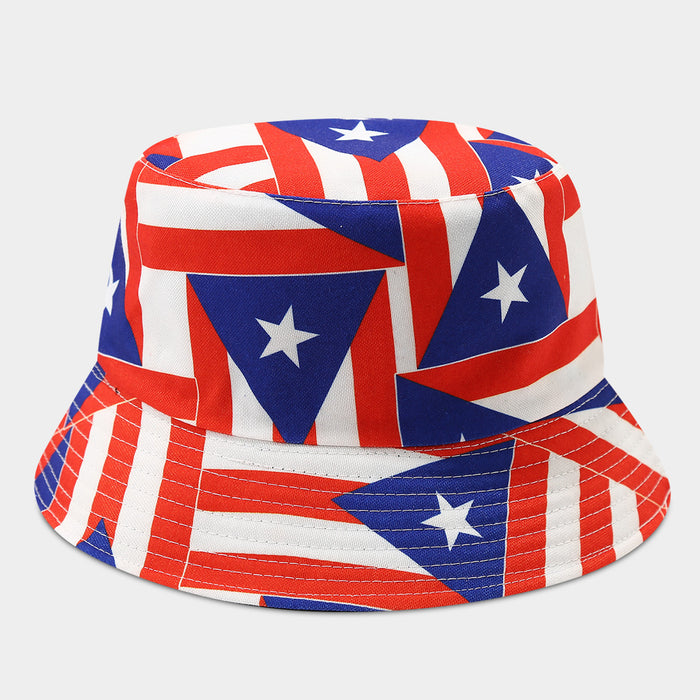 Wholesale Summer World Cup National Flags Pattern Double-Sided Bucket Fashionhat for Men and Women