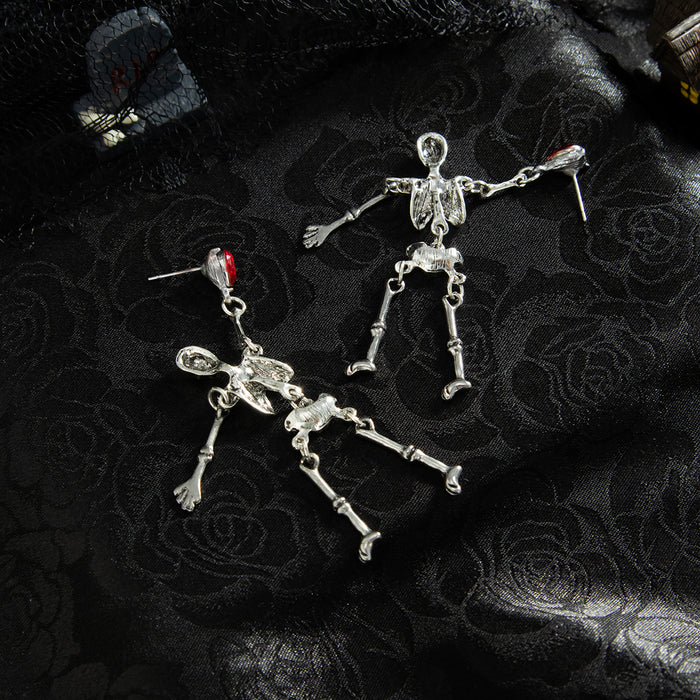 Wholesale Funny Skeleton Frame Pendant Earrings Personalized  Dark Skeleton Earrings