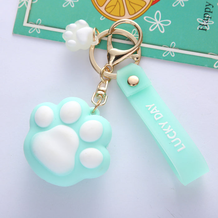 Wholesale Cat Claw  Keychain Pendant Cute Women's Cartoon Car Keychain Bag Decoration