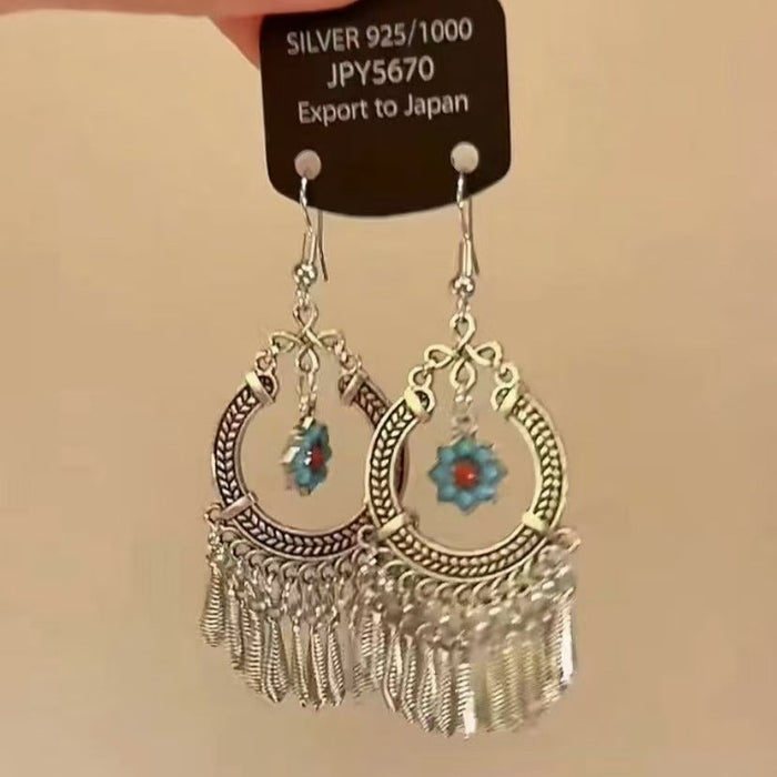 Wholesale Tassel earrings with retro temperament, nostalgic and exaggerated, versatile earrings