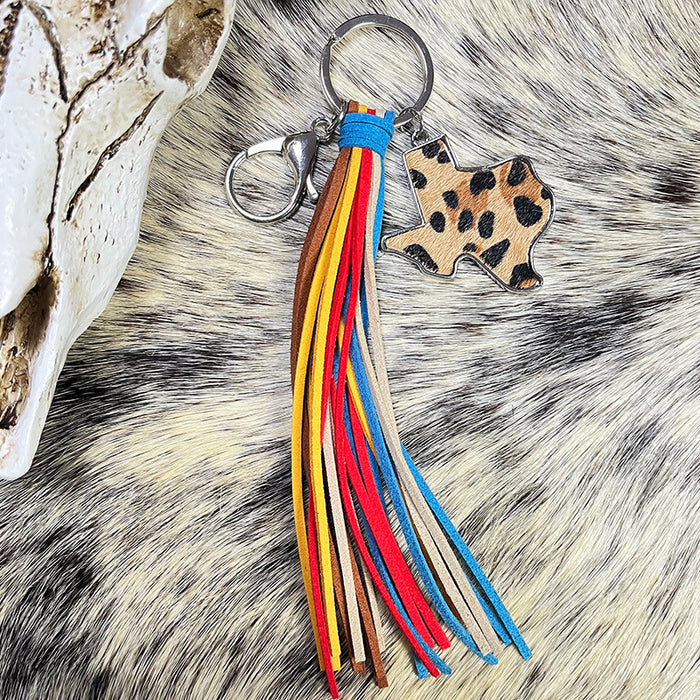 Wholesale 2pairs/pack Ethnic Color Long Tassel Keychain JDC-KC-HeYi020