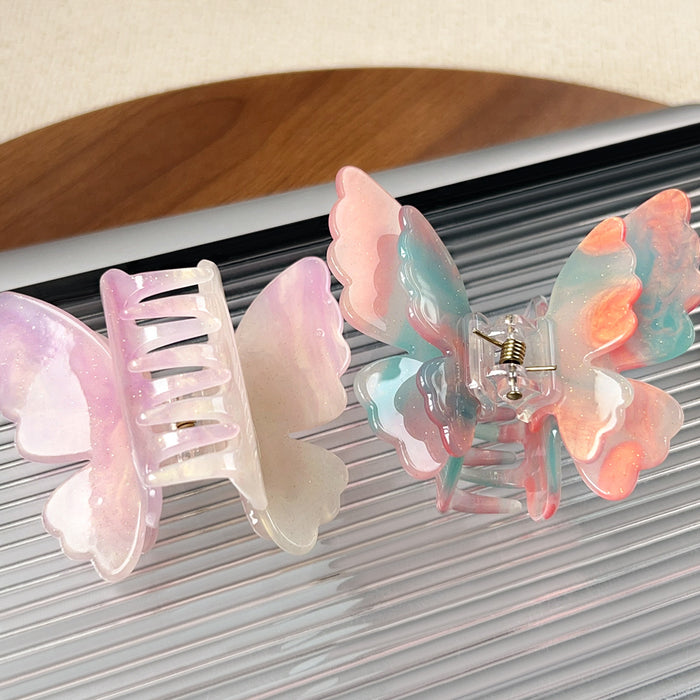 Wholesale Trendy Double-Layer Butterfly Hair Clip Acrylic Hair Accessory