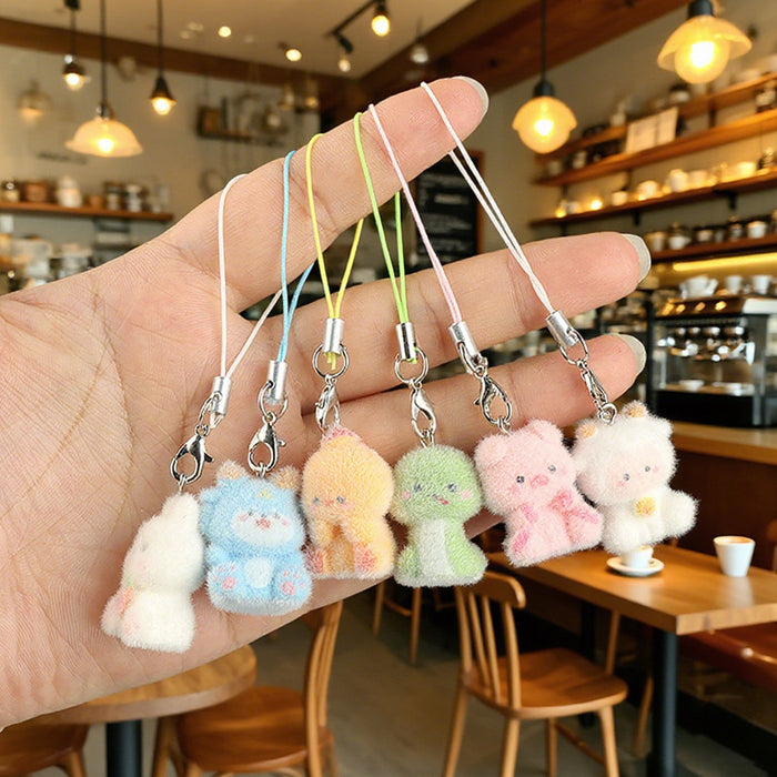 Wholesale Creative Cute Pet Pendant Flocked Small Animal 3D Bag Accessory Keychains