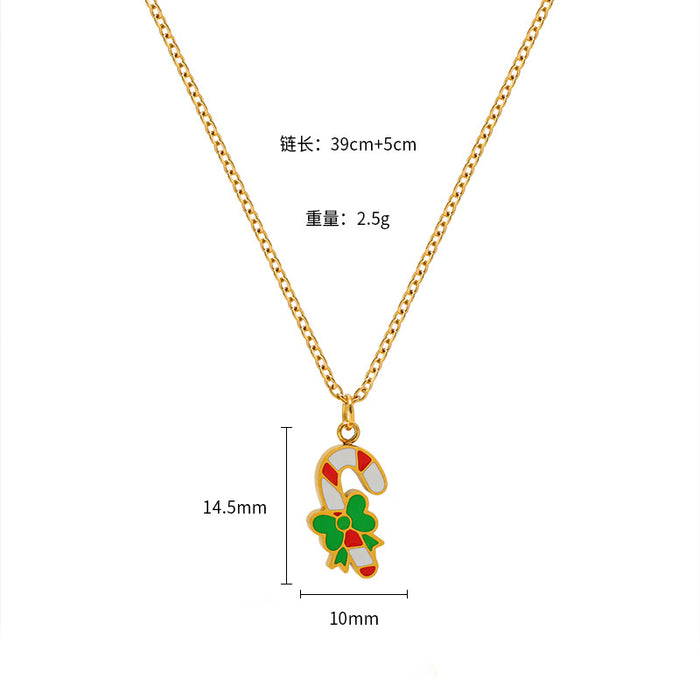 Wholesale Christmas Cartoon Oil Dripping Creative Design Necklace