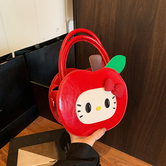 Wholesale Cat Red Apple Color Cute Women' s Bag Fruit Shoulder Crossbody Bag