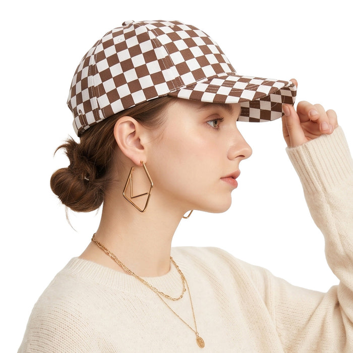 Wholesale Chic Checkerboard Baseball Cap Summer Sun Protection Everyday Hat