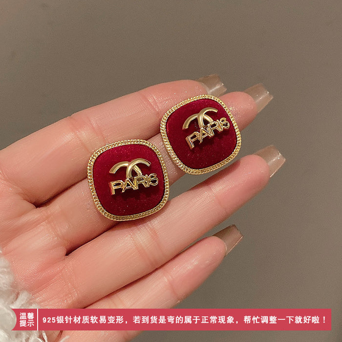 Wholesale   earrings red  tassel earrings S925 earrings