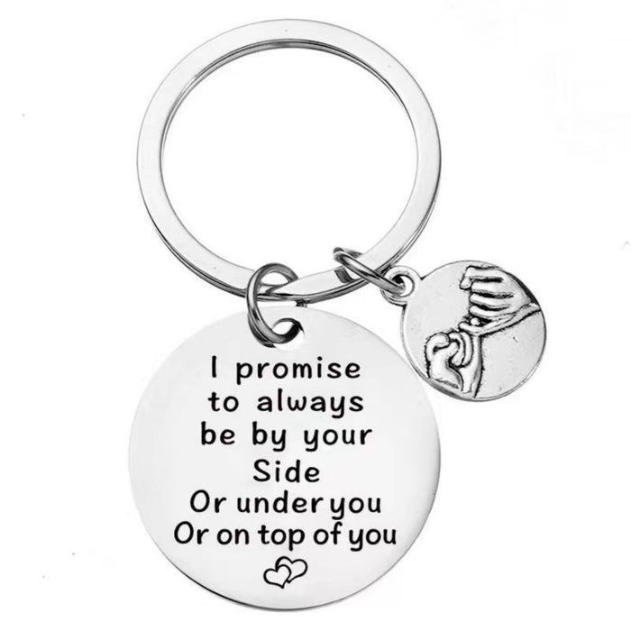 Wholesale Father's Day Mother's Day Round Engraved Stainless Steel Keychain JDC-KC-HuiWen021