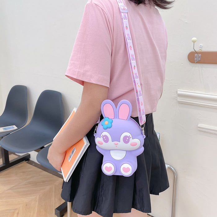 Wholesale children's bag female  cartoon silicone bag girl heart coin purse messenger bag daily storage bag