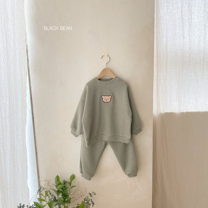 Wholesale Embroidered Bear Sweatshirt Sweatshirt Pants Children Suit JDC-CTS-WeiNiS004