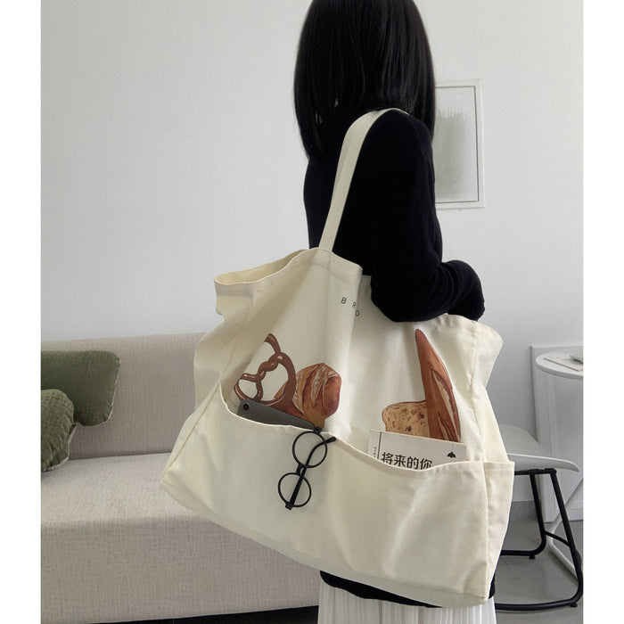 Wholesale Canvas Bag Single Shoulder, Niche Tote Bag, Cross-Border Supply