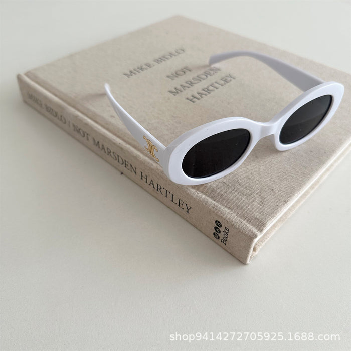 Wholesale New retro oval frame sunscreen sunglasses for outdoor travel with a high-end feel