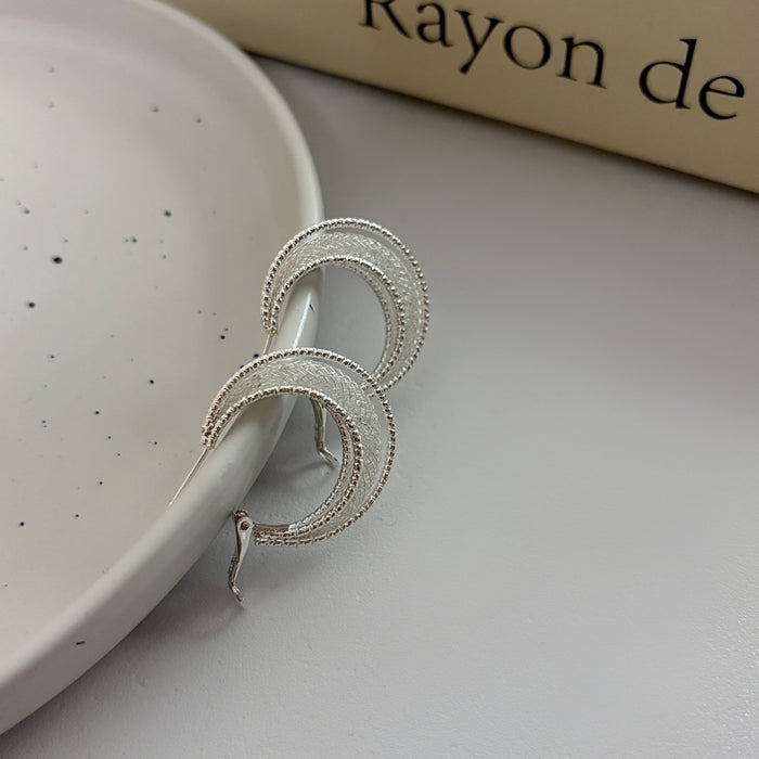 Wholesale Atmospheric, light luxury, mesh fashion, high-end feel, internet celebrity, ear ring, feminine temperament