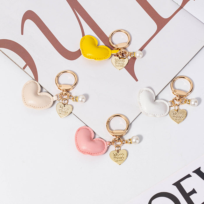 Wholesale Leather Heart Alloy Keychain JDC-KC-QianC003