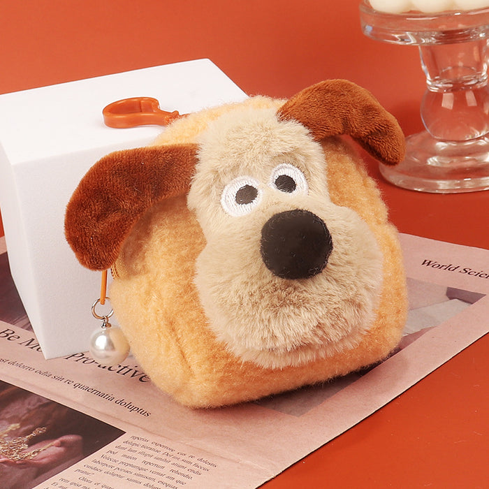 Wholesale Stylish Plush Animal Coin Purse With Bead Chain Cute Storage Bag For Earphones Street Style Fashion Accessory
