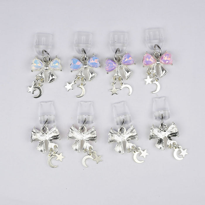 Wholesale Metal heart-shaped flower planet pendant phone dust plug