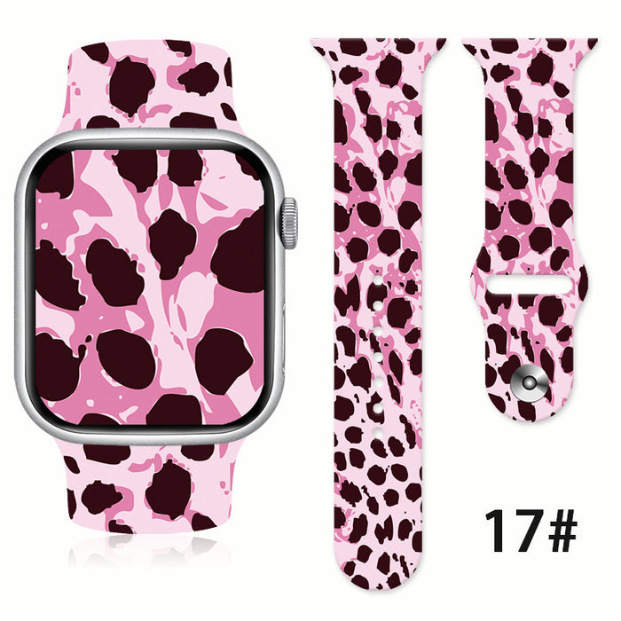 Wholesale Silicone Animal Fur Printed Silicone Watch Strap Wristband JDC-WD-NuoQi031