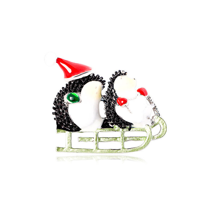 Wholesale Christmas series brooch cartoon snowman brooch pin holiday gift clothing accessories Christmas decoration