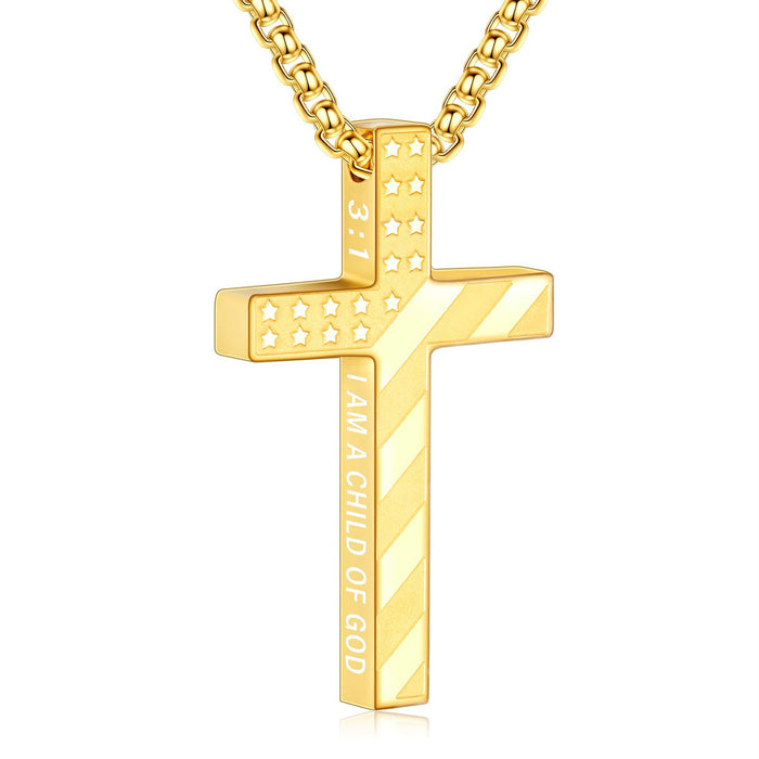 Wholesale Cross Stainless Steel Necklace Versatile Men and Women Personalized Hip Hop Pendant Necklace Accessories