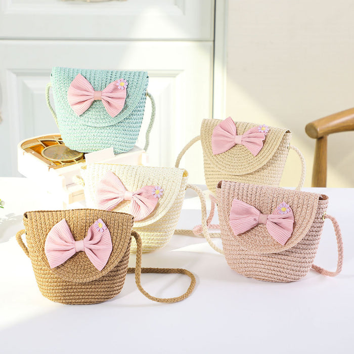 Wholesale New Flip Style Mini Bag Fashionable Children's Woven Bag Cartoon Cute Single Shoulder Crossbody Bag JDC-SD-GJ001