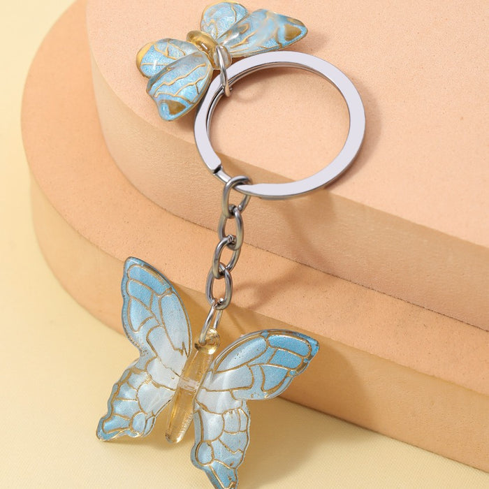 Wholesale Resin Butterfly Keychain JDC-KC-RongRui064