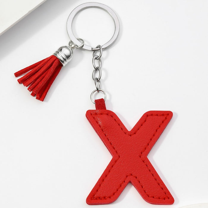 Wholesale PU Leather 26 English Letters Keychain JDC-KC-RongRui063