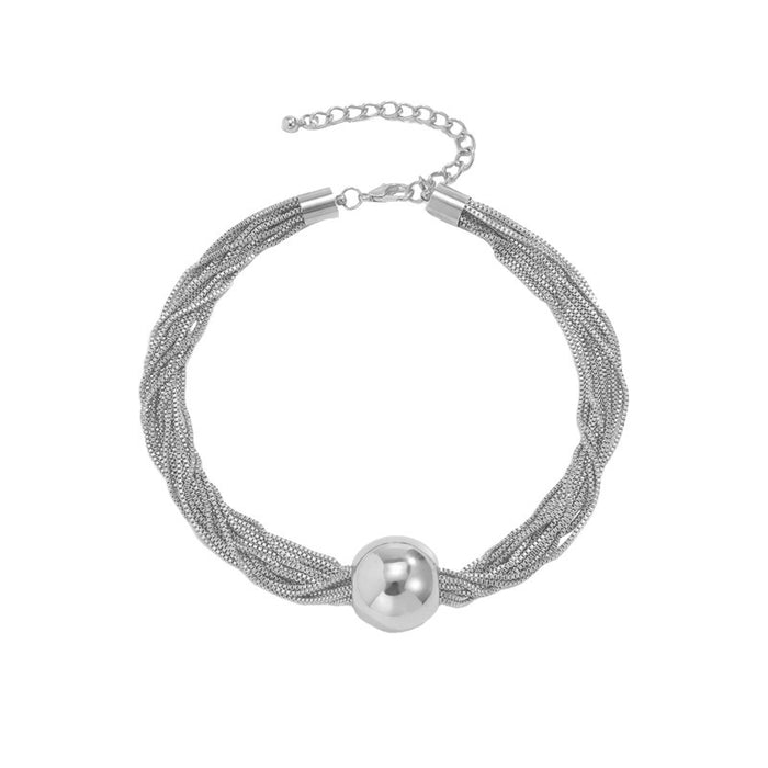 Wholesale Jewelry pendant, necklace, multi-layer chain, collarbone necklace, temperament, round ball, personalized necklace