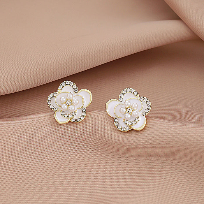 Wholesale Silver Butterfly Tassel Earrings High-end Earrings Elegant Diamond Pearl Long Earrings