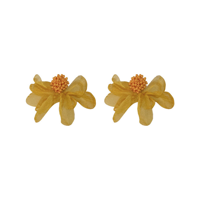 Wholesale Silver Needle Acrylic Lace Flower Earrings Elegant Earrings for Women