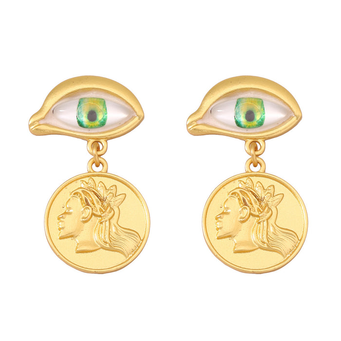 Wholesale Zinc Alloy Devil Eye Earrings JDC-ES-YueLi014