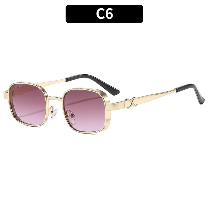 Wholesale Retro Square Sunglasses with UV400 Gold Frame Gray Lens for Driving Sun Protection