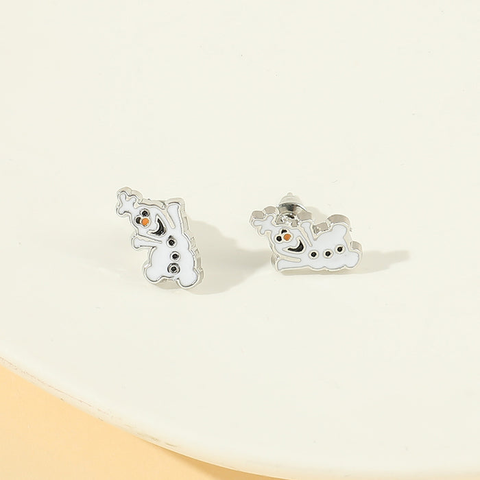 Wholesale Christmas Cartoon Romantic Snowman Earrings