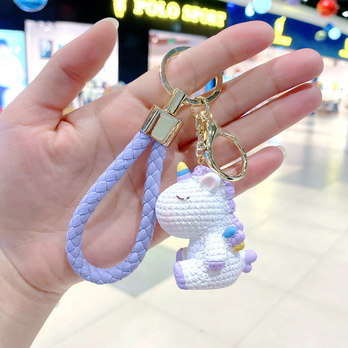 Wholesale Metal Rainbow Unicorn Pony Keychain Stylish Bag Charm For Students Great Gift For Everyday Use