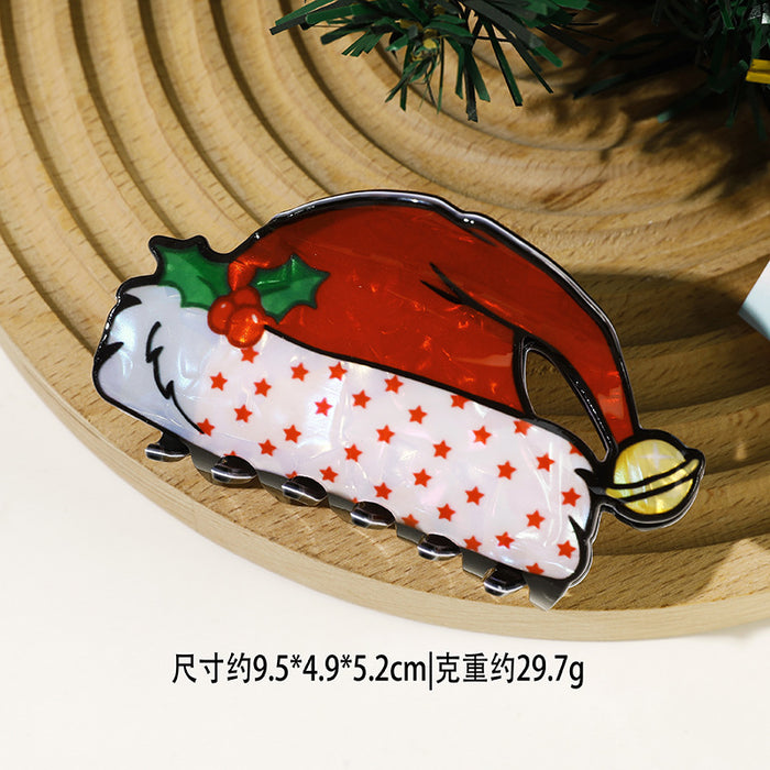 Wholesale Christmas PVC Hair Claw Clips Santa  Shark Cartoon Party Accessory Gift