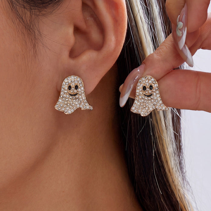Wholesale Trendy Ghost Tassel Earrings Colorful Diamond  Party Jewelry Accessory