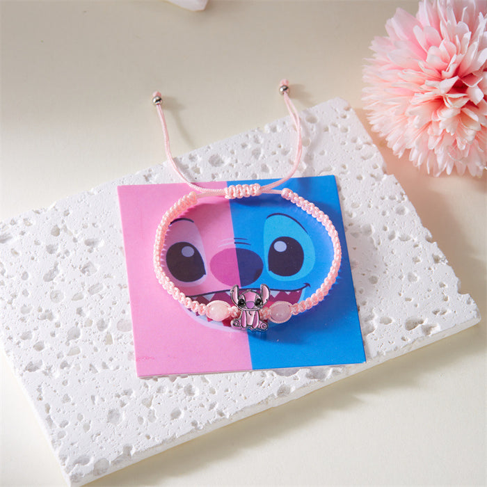 Wholesale Bracelet Blue Fried Dough Twists Crystal Beaded Bracelet Gift Multicolor Woven Bracelet