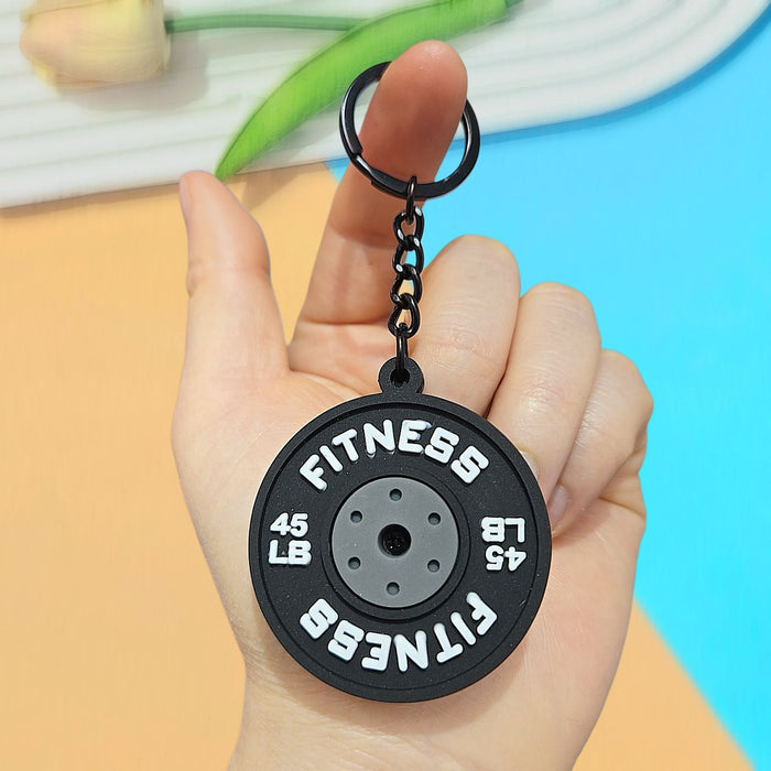 Wholesale Creative Fitness Barbell Keychain