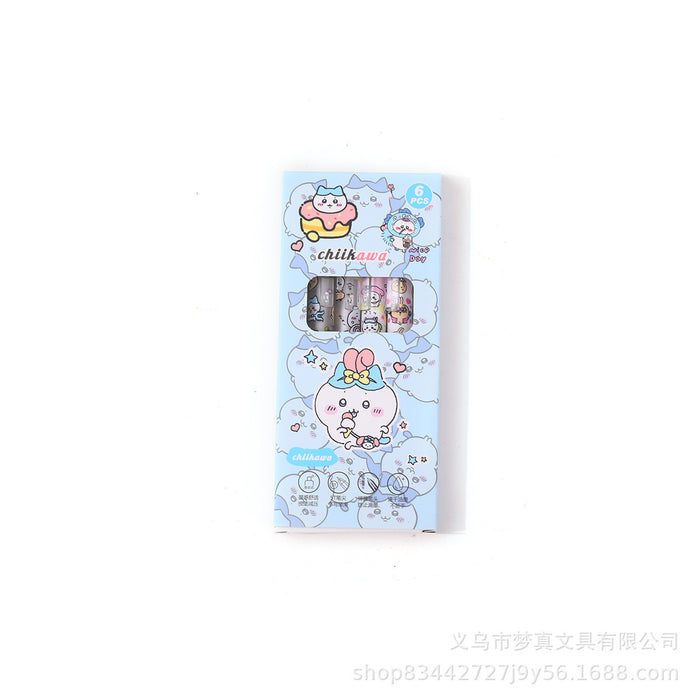 Wholesale 6pcs/ box Cartoon press gel pen quick-drying student cute test pen