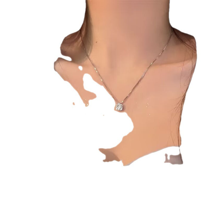 Wholesale Simple and high-end necklace with a new niche design, rhinestone pendant, collarbone chain