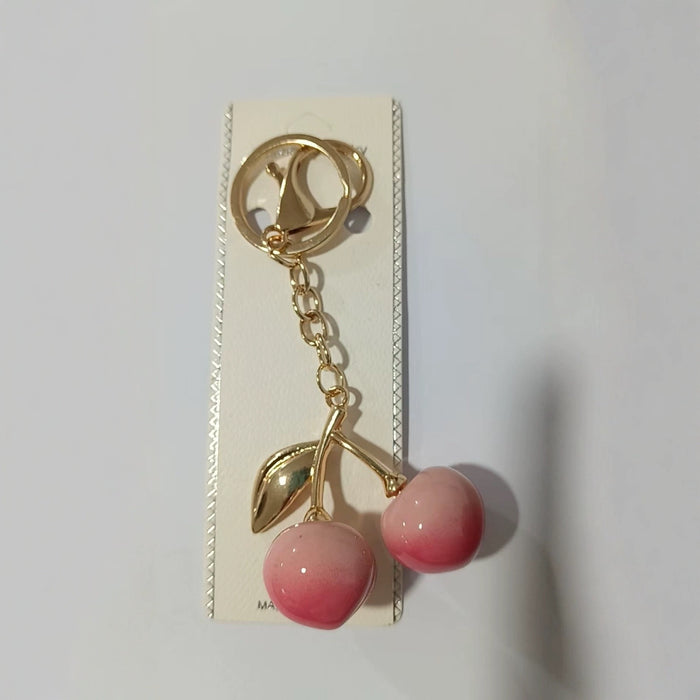 Wholesale Cherry Keychain Pendant Sense Simulation Fruit Peach Accessories Bag