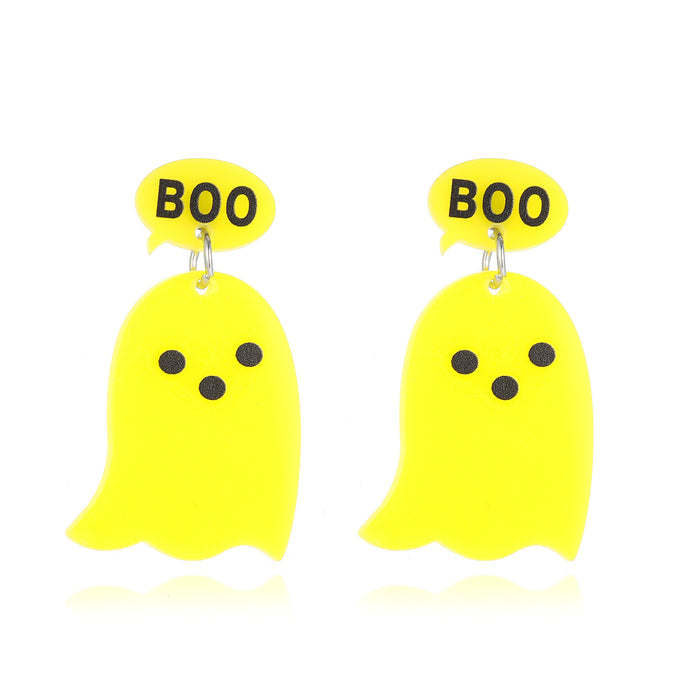 Wholesale Acrylic Skeleton Hand Earrings Horror Atmosphere  Tricky Bat Ghost Earrings