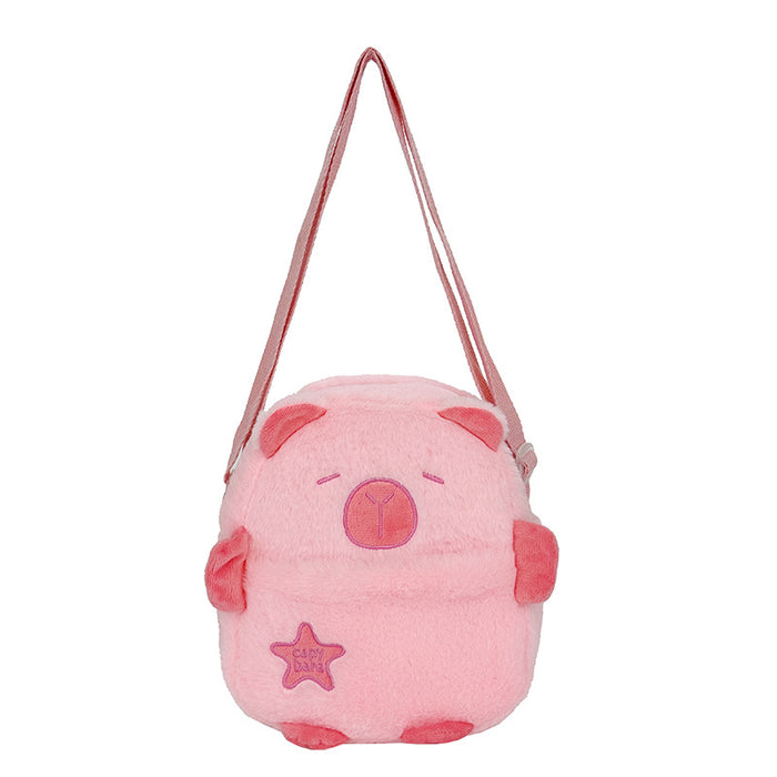 Wholesale Kapibala Children's Plush Bag Female Cute Capybara Shoulder Bag Cartoon Animal Doll  Portable Crossbody Bag