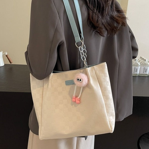 Wholesale Color blocked patchwork shoulder bag commuting tote bag