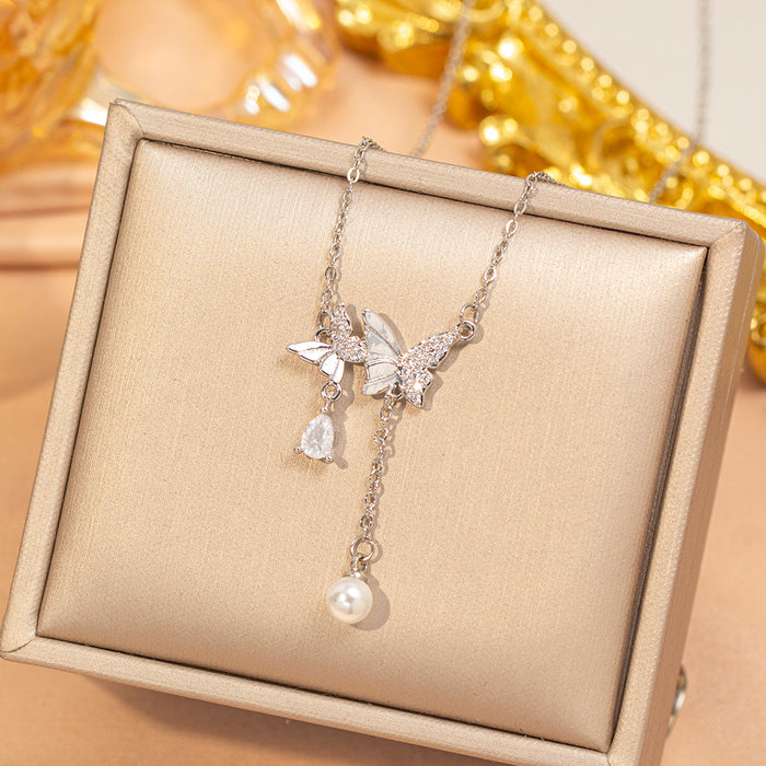 Wholesale Gold Plated Titanium Steel Floral Pendant Necklace Stylish Gift MOQ≥2