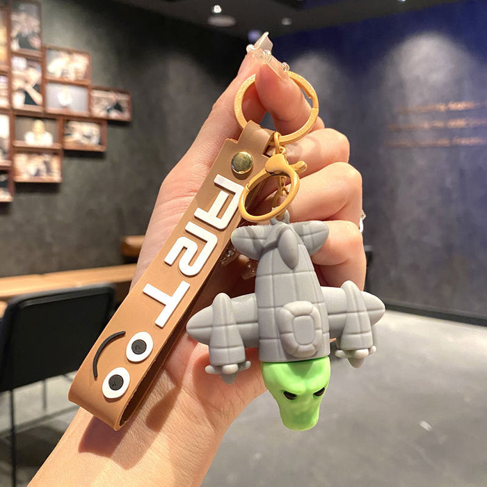 Wholesale Cartoon Shark Bag Charm Keychain Metal Car Key Accessory MOQ≥2