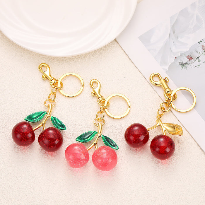 Wholesale Fruit Shaped Metal Keychain Decorative Bag Charm MOQ≥2
