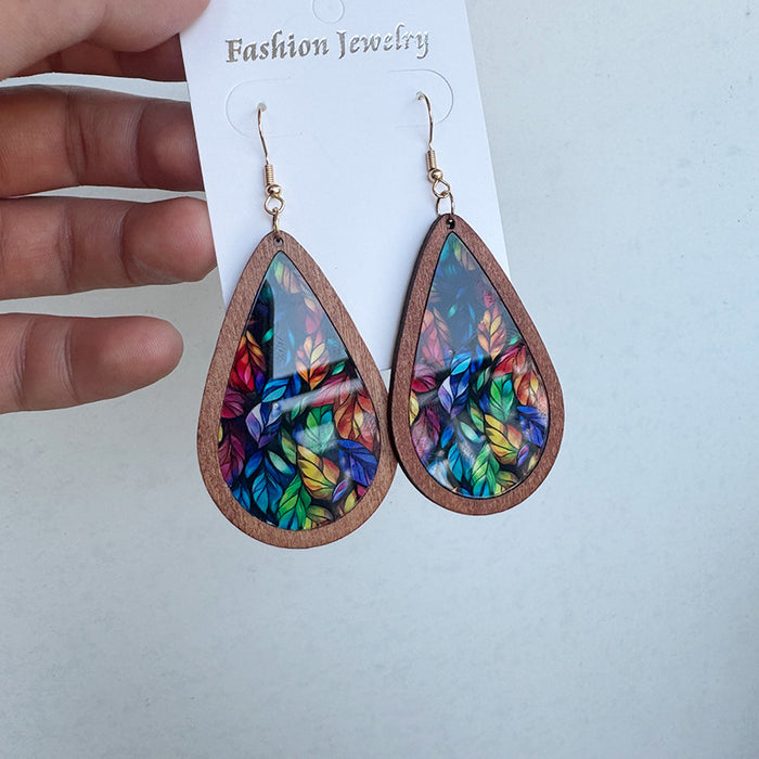 Wholesale Acrylic transparent color earrings Aztec ethnic fashion jewelry